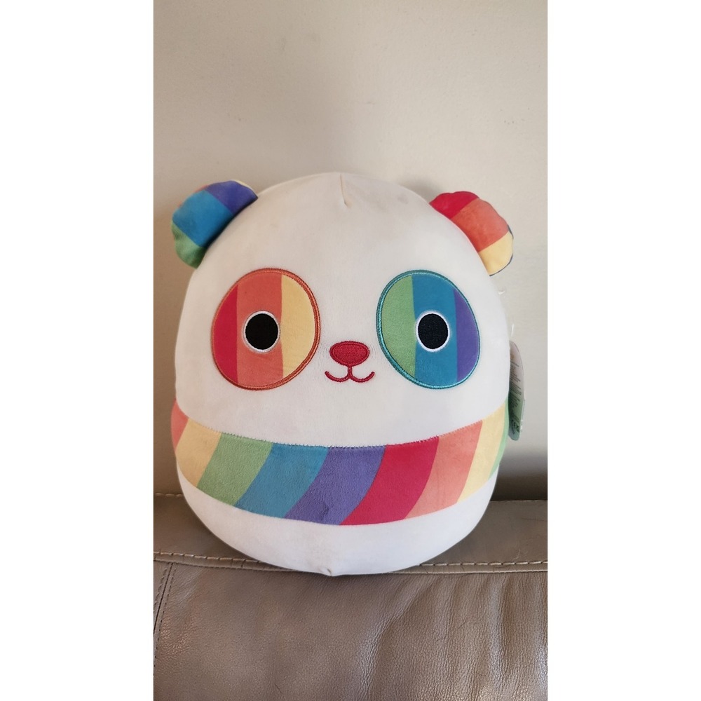 Rare Sarakee Rainbow Squishmallow‎ Panda 12" Plush Toy Kellytoy 2023